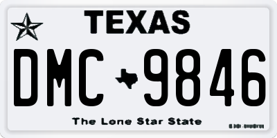 TX license plate DMC9846