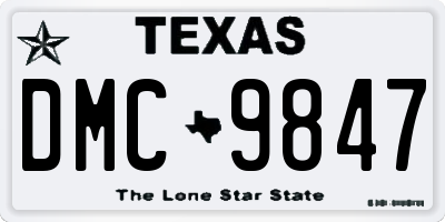 TX license plate DMC9847