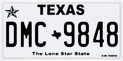 TX license plate DMC9848
