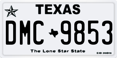 TX license plate DMC9853