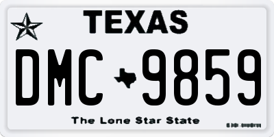 TX license plate DMC9859