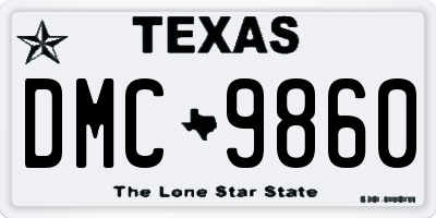 TX license plate DMC9860