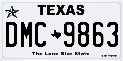 TX license plate DMC9863
