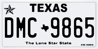 TX license plate DMC9865