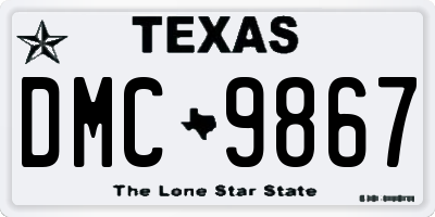 TX license plate DMC9867