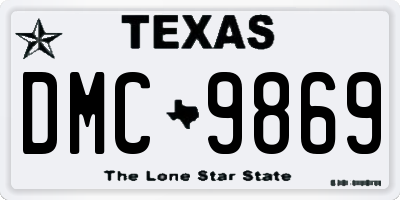 TX license plate DMC9869