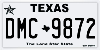 TX license plate DMC9872