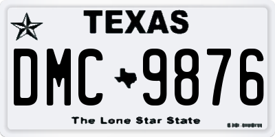TX license plate DMC9876