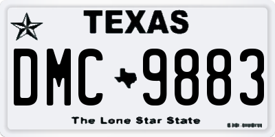 TX license plate DMC9883