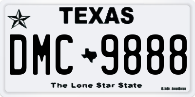 TX license plate DMC9888
