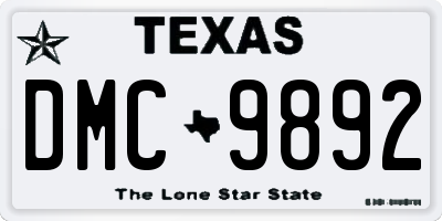 TX license plate DMC9892
