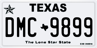 TX license plate DMC9899