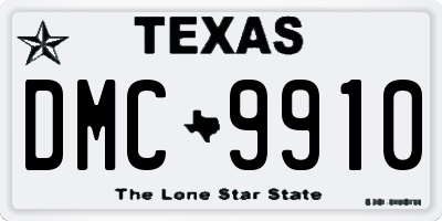 TX license plate DMC9910