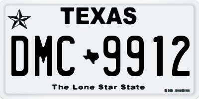 TX license plate DMC9912