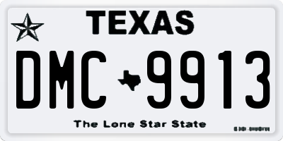 TX license plate DMC9913