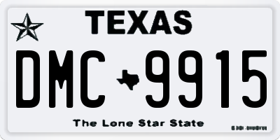 TX license plate DMC9915