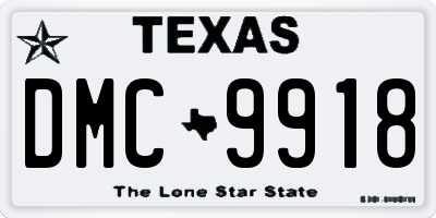 TX license plate DMC9918