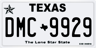 TX license plate DMC9929