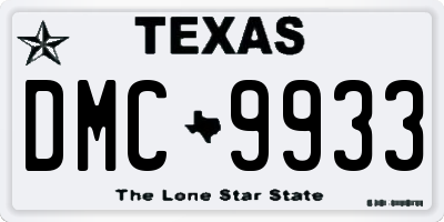 TX license plate DMC9933