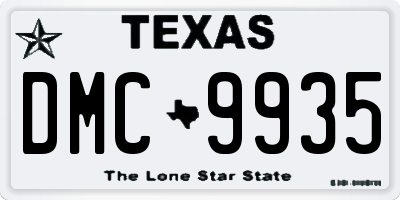 TX license plate DMC9935