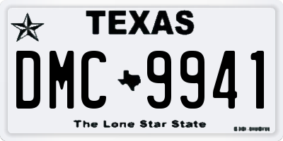TX license plate DMC9941