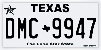 TX license plate DMC9947