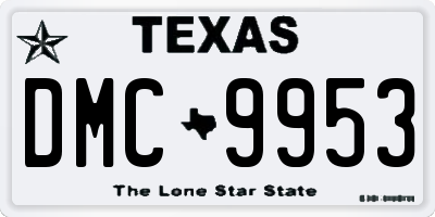 TX license plate DMC9953