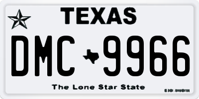 TX license plate DMC9966
