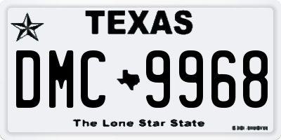 TX license plate DMC9968
