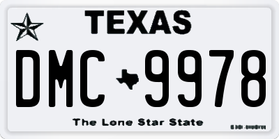 TX license plate DMC9978
