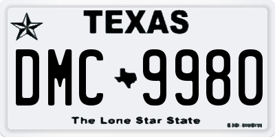 TX license plate DMC9980
