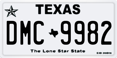 TX license plate DMC9982