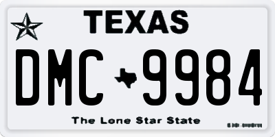 TX license plate DMC9984