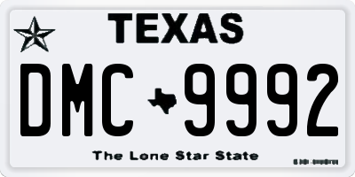 TX license plate DMC9992