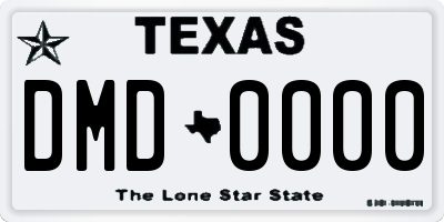 TX license plate DMD0000