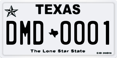 TX license plate DMD0001