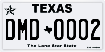 TX license plate DMD0002
