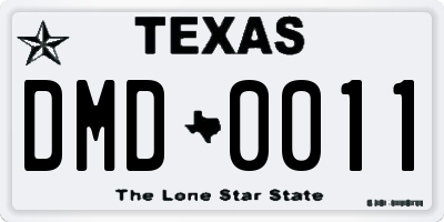 TX license plate DMD0011
