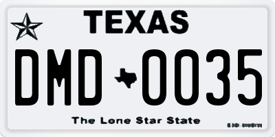 TX license plate DMD0035