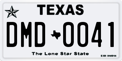TX license plate DMD0041