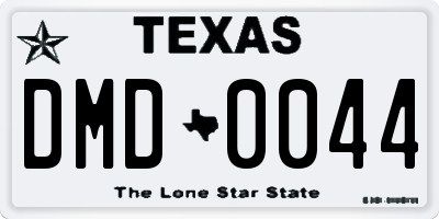 TX license plate DMD0044