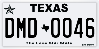 TX license plate DMD0046