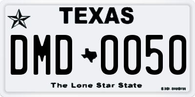 TX license plate DMD0050