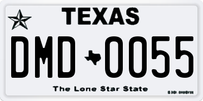 TX license plate DMD0055