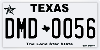 TX license plate DMD0056
