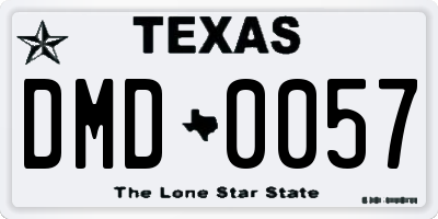 TX license plate DMD0057