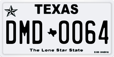 TX license plate DMD0064