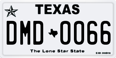 TX license plate DMD0066
