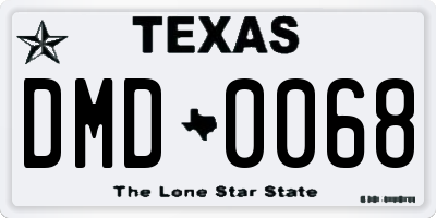 TX license plate DMD0068