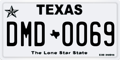 TX license plate DMD0069